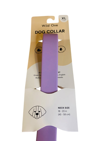 XL Wild One Dog Collar All Weather Durable Flex-Poly Neck Size 18-23 Inches Lilac