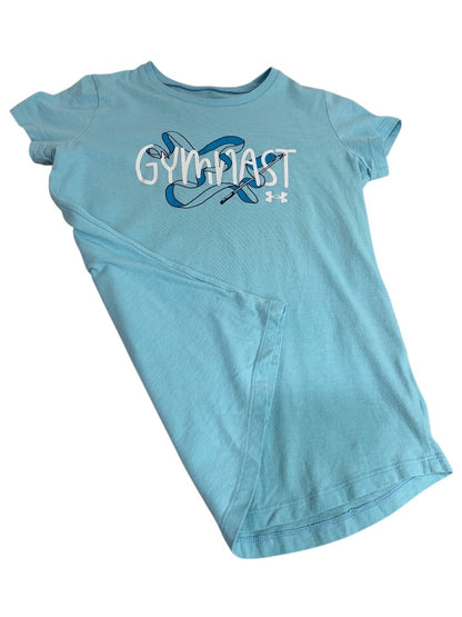 Medium Youth Under Armour Girls "Gymnast" Blue Tshirt Loose Fit