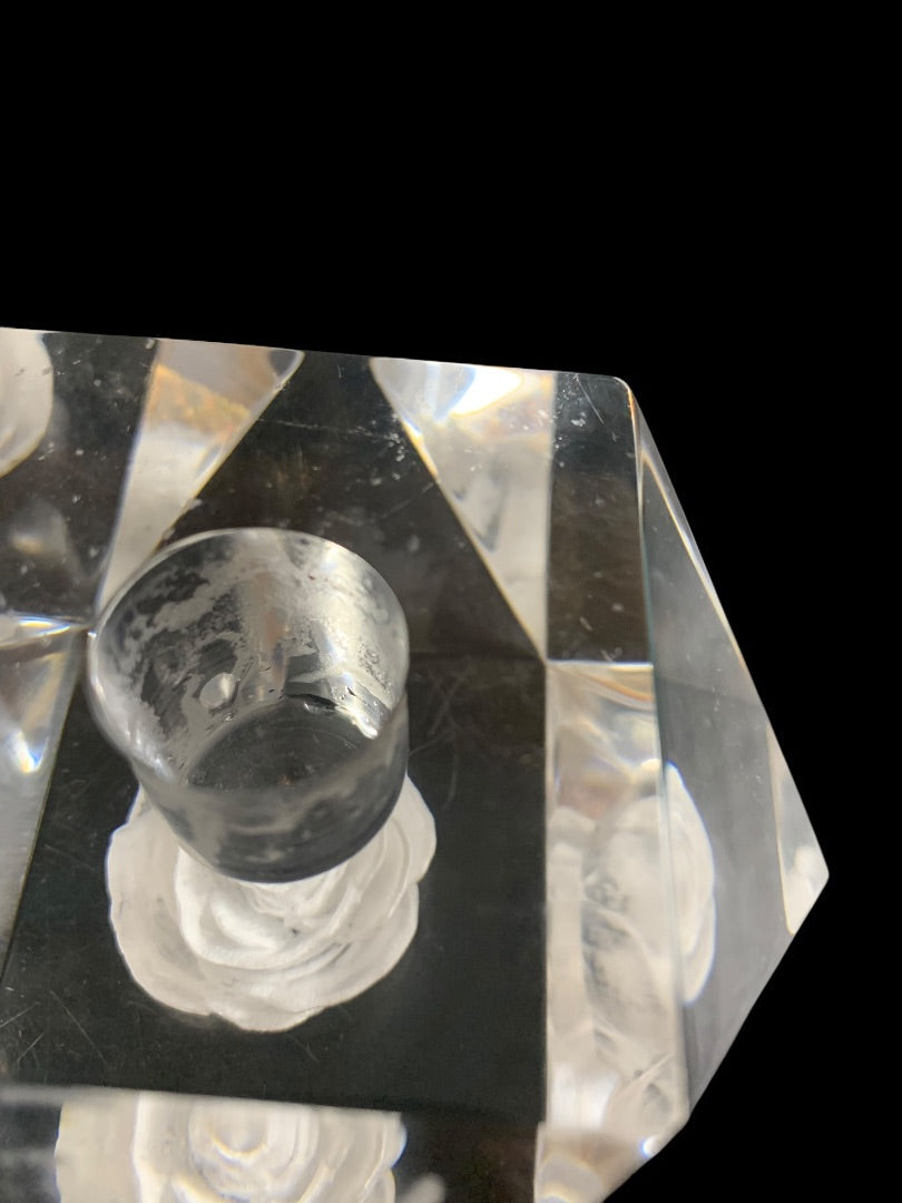 1980 Dekel's L.A.S. Lucite Acrylic Signed Candle Holders Rose