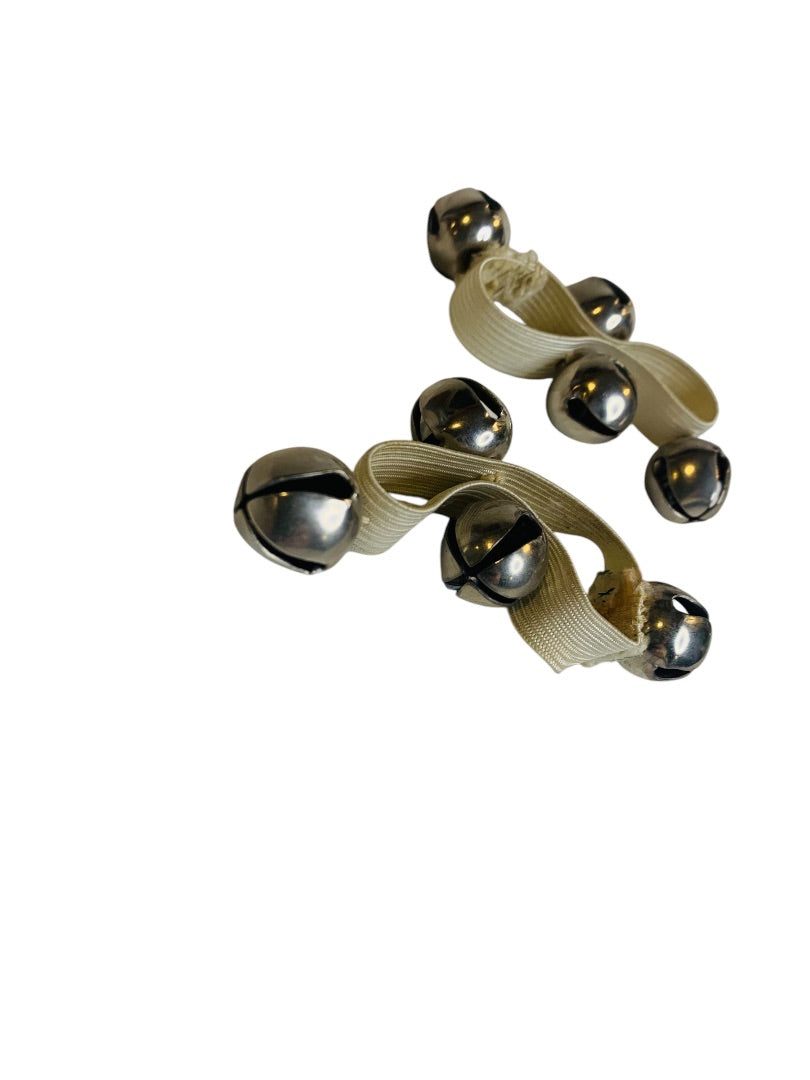 Set of 2 Child Vintage Jingle Bell Elastic Bracelets Costume Handmade Angel