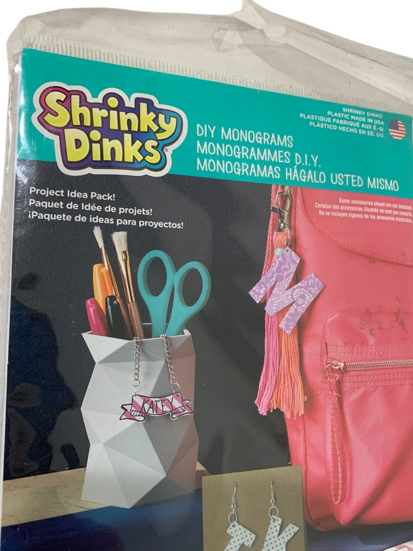 Shrinky Dinks 21 Piece Monograms Color Bake Assemble Craft Age 6 Up New