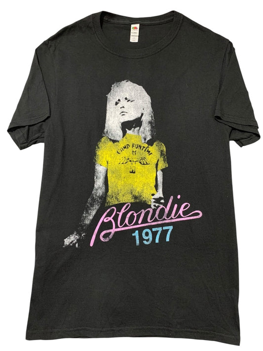 Small Retro Print Blondie Tshirt Unisex Adult "1977" Black