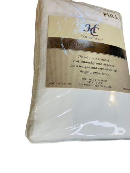 Full Size Bed Skirt New White Platinum Collection 54 x 75 + 14" Drop