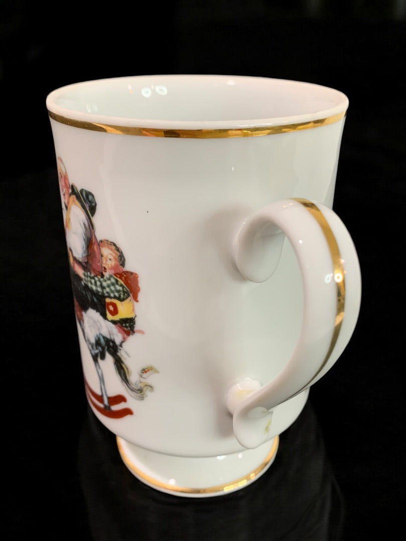 1981 Norman Rockwell Porcelain Pedestal Mug "Gramps at the Reins" The Danbury Mint