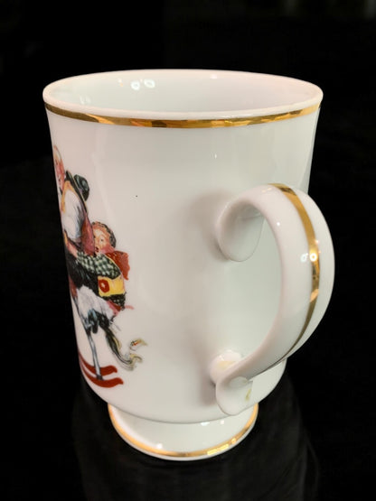 1981 Norman Rockwell Porcelain Pedestal Mug "Gramps at the Reins" The Danbury Mint