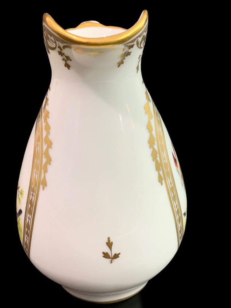 1980s Frankin Mint Fine Porcelain Creamer Collection Wooded Birds 5.2 Inch