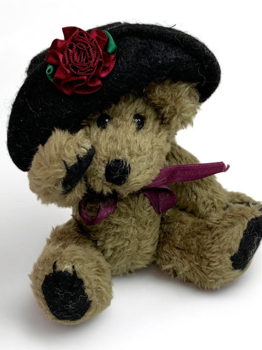 Boyds Bears Plush Jointed 1990s Floppy Hat Flower 6 Inch Articulated