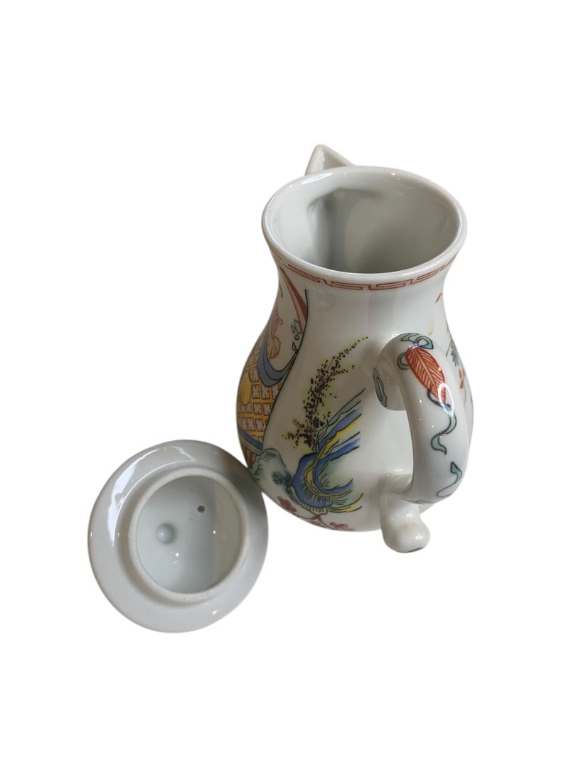1980s Frankin Mint Fine Porcelain Collection Lidded Teapot 6 Inch