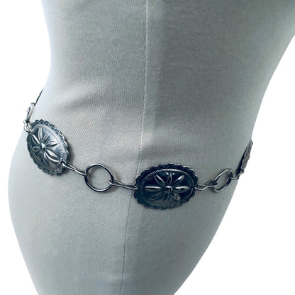 Vintage Silvertone Link Medallion Belt Adjustable to 33 Inches