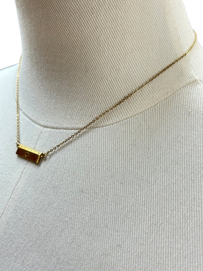 Vintage Leavens Ruler 15 inch Necklace Pendant Peridot Teacher Carpenter