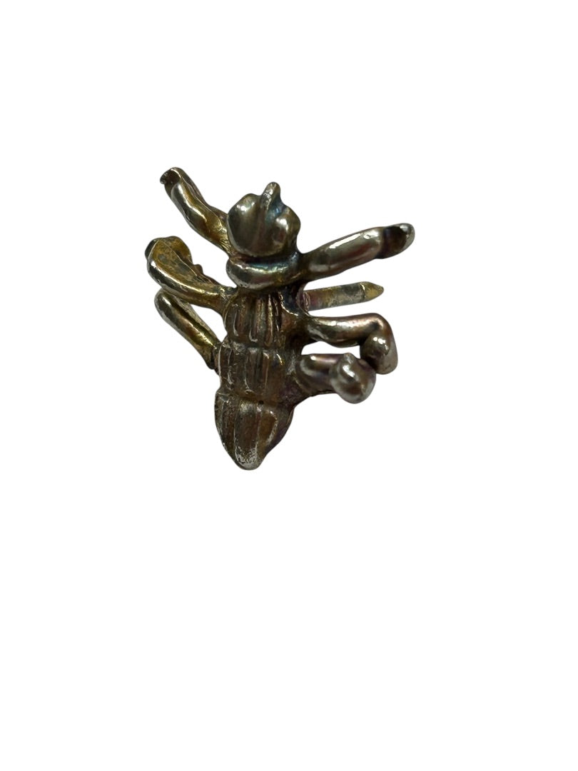 Vintage Brushed Goldtone Spider Lapel Pin Small 5/8"