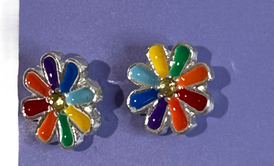 Claires New Set of 3 Rainbow Post Pierced Earrings Stud Hoop