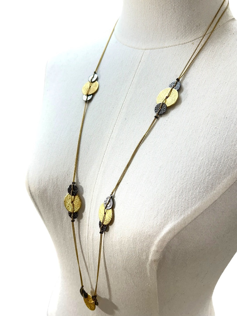 VCLM Goldtone Silvertone Necklace 36-40 Inches Circle Lobster Clasp