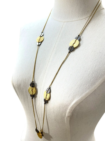 VCLM Goldtone Silvertone Necklace 36-40 Inches Circle Lobster Clasp