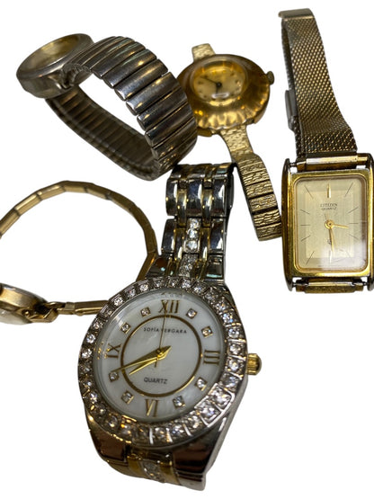 Lot of 6 Vintage Watches for Parts or Salvage Pulsar Citizen Affinity