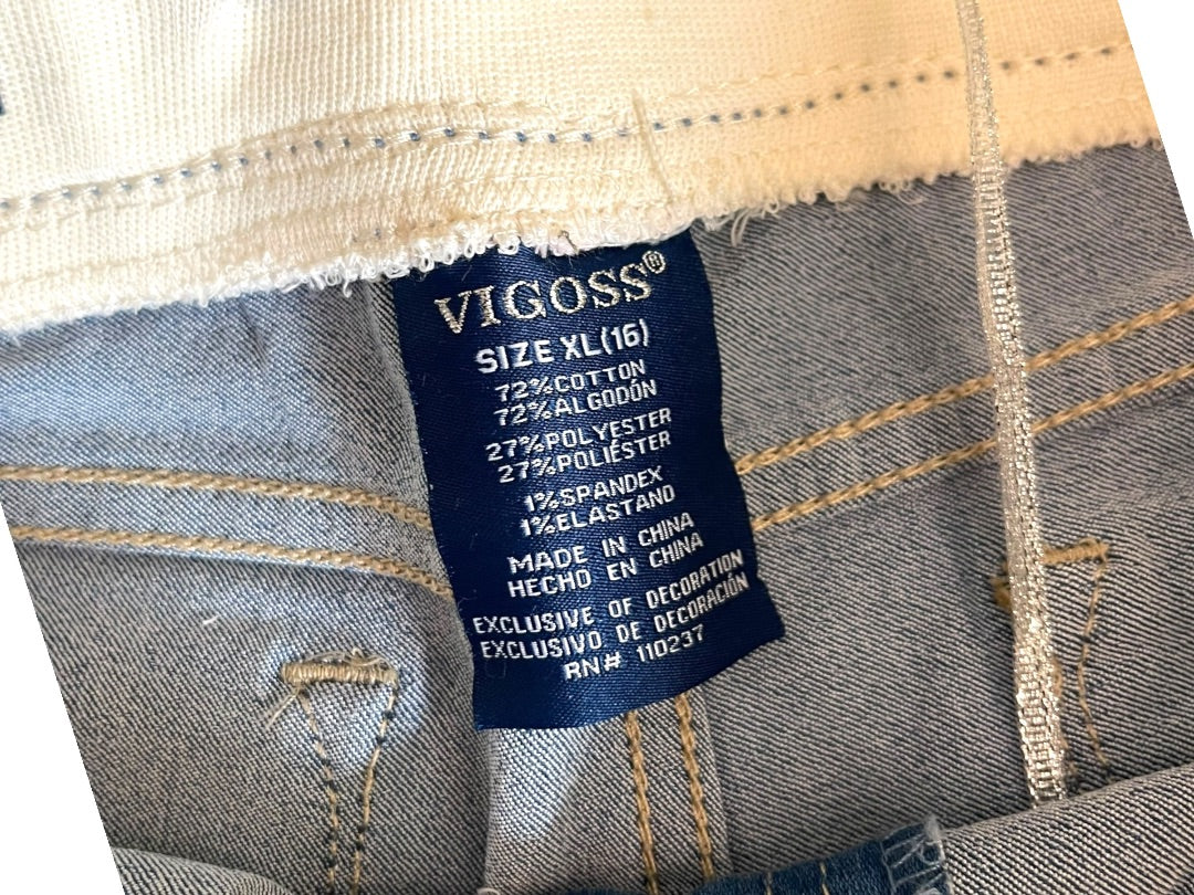 XL (16) Vigoss Knit Waistband Bermuda Super Stretch Girls Shorts New