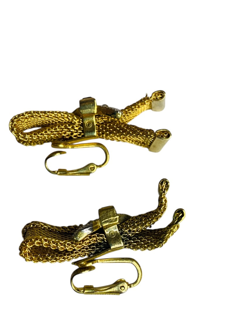 Emmons 1965 Parisienne Nights Rhinestone Accent Clip-On Earrings 1.5 Inch