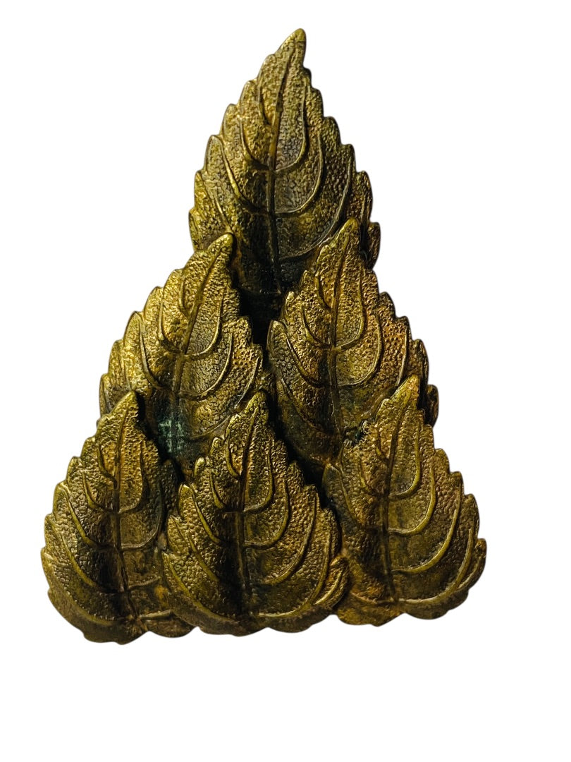 Vintage Goldtone Shoe Clips 2 Inch Leaves Antiqued Look