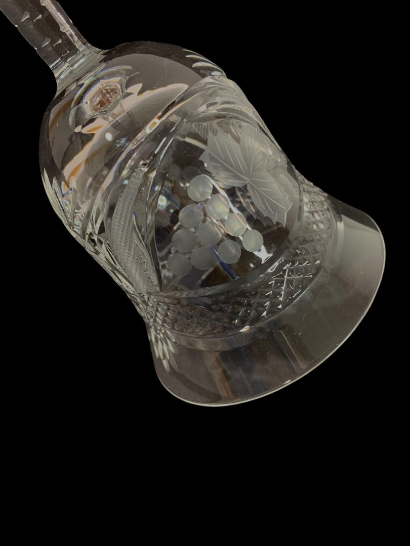 Vintage Cut Crystal Tulip Bell Grape Cluster 7.25 Inch