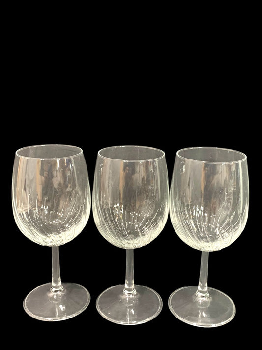 Set of 3 Royal Leerdam Radiance Water Goblets 6.6" Curved Netherland 8 oz