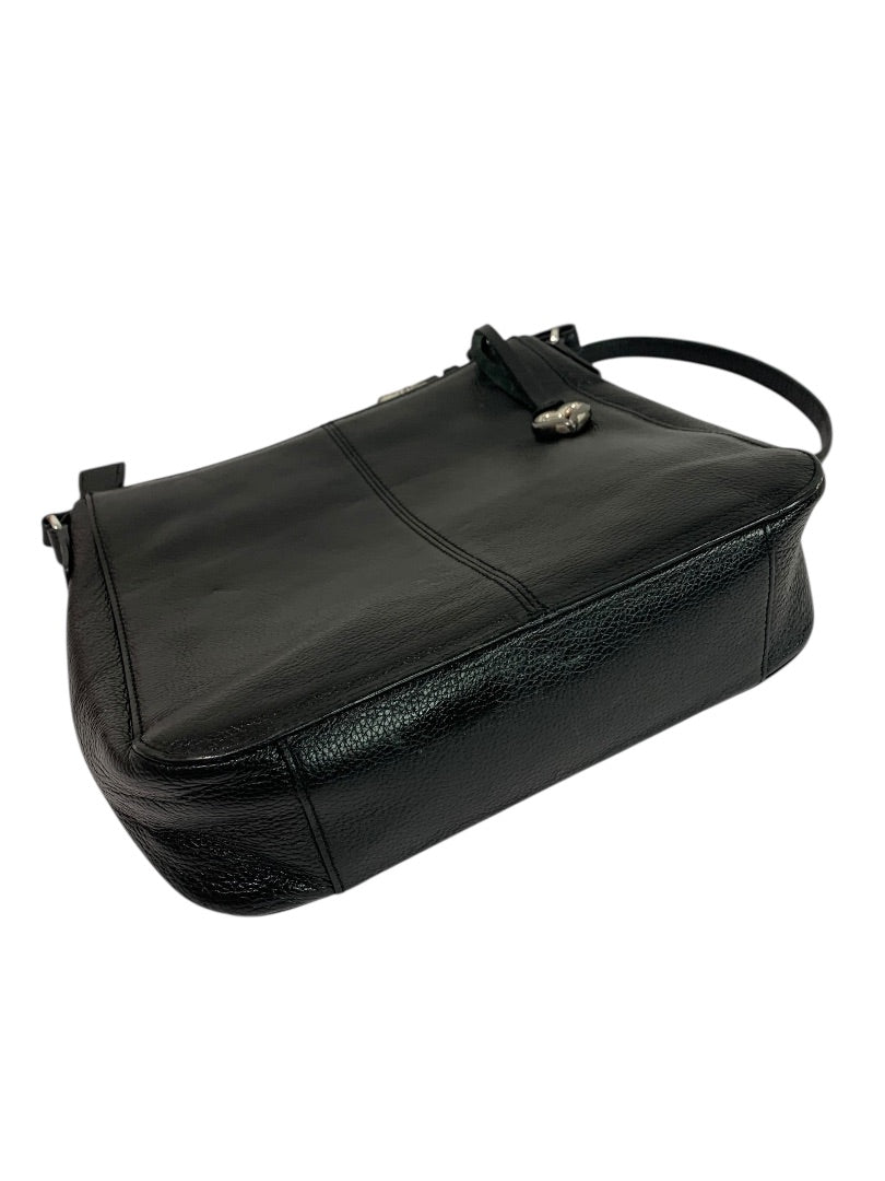Brighton Black Embossed Crossbody Handbag Pebbled Leather