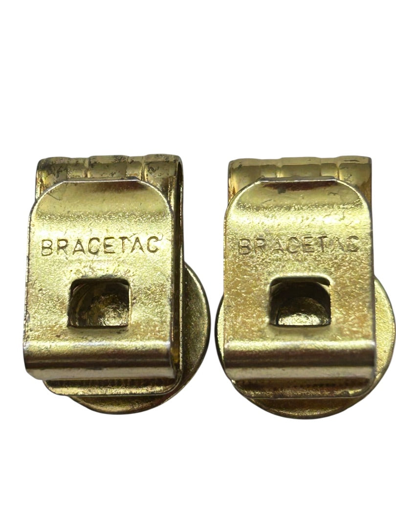 Vintage Bracetac Goldtone Suspender Tacks Removable Buttons