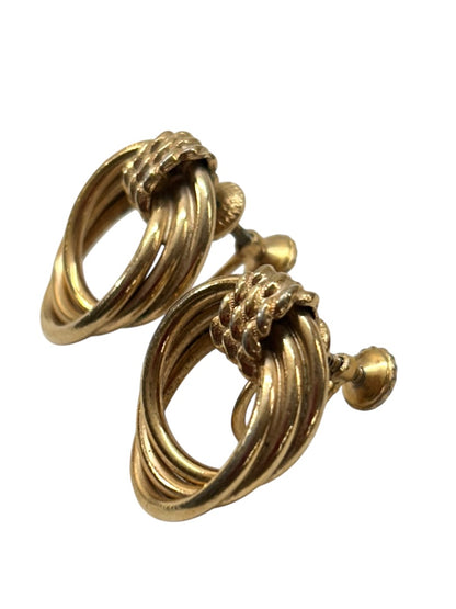 Vintage Goldtone Non-Pierced Screwback Earrings .9 Inch Diameter