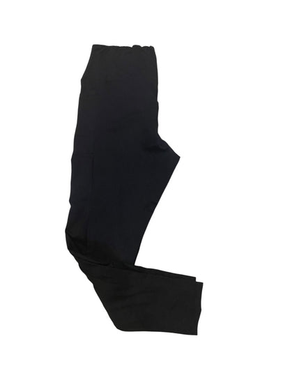 1XL Womens Black Leggings Soft Side Stash Pockets High Waist Full Length