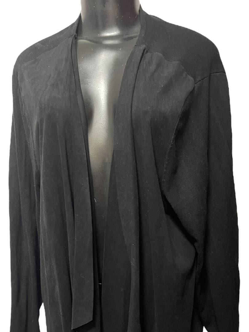 3X INC International Concepts Womens Open Cardigan Black