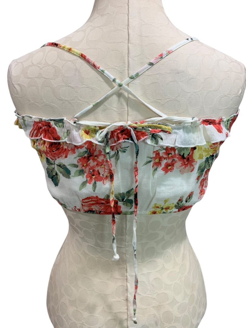 Small Abercrombie & Fitch Womens New Crop Top Peasant Floral