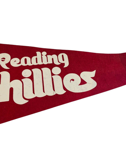 Vintage 30 Inch Reading Phillies Pennant Souvenir Felt Flag Baseball