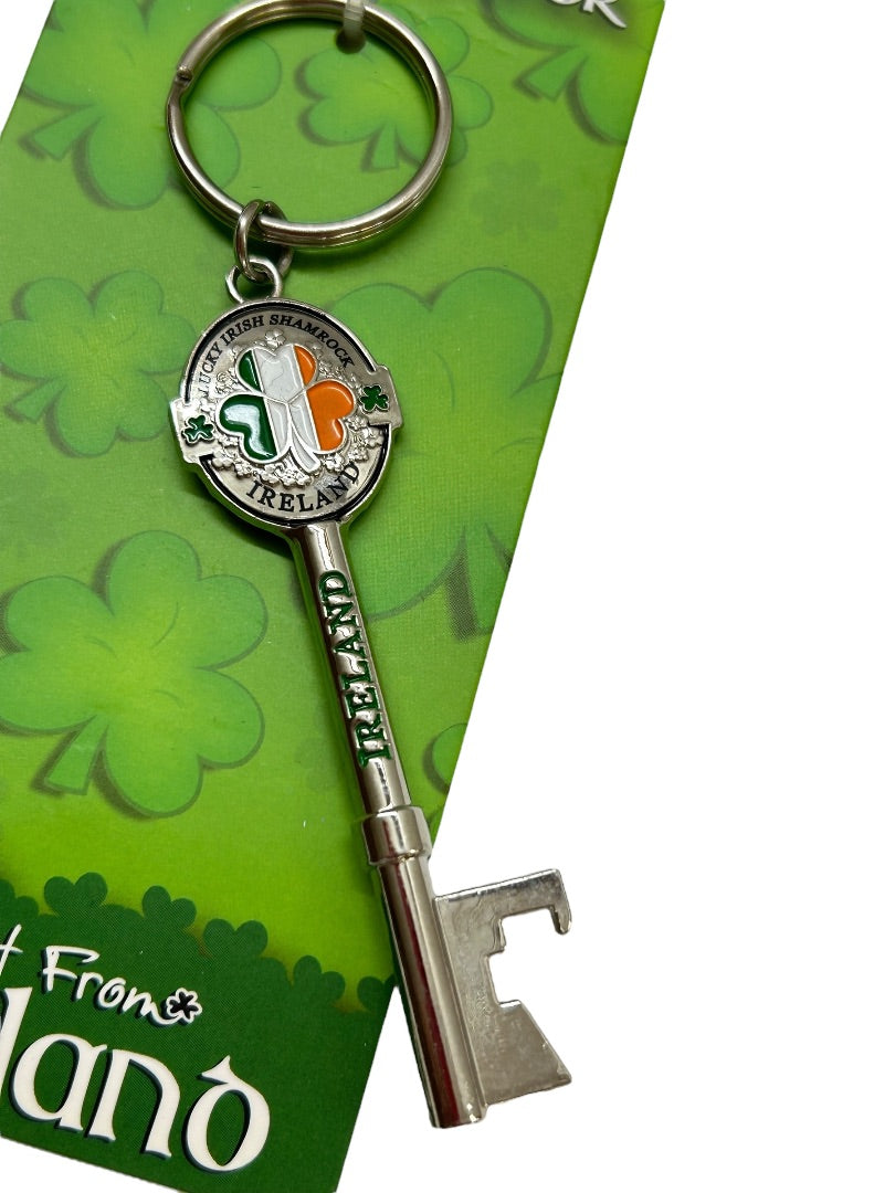 Ireland Souvenir Keyring Keychain Bottle Opener Shamrock New