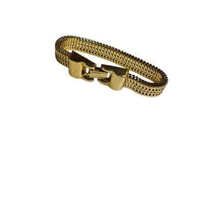 Vintage Goldtone 7 inch Foldover Clasp Bracelet 10mm