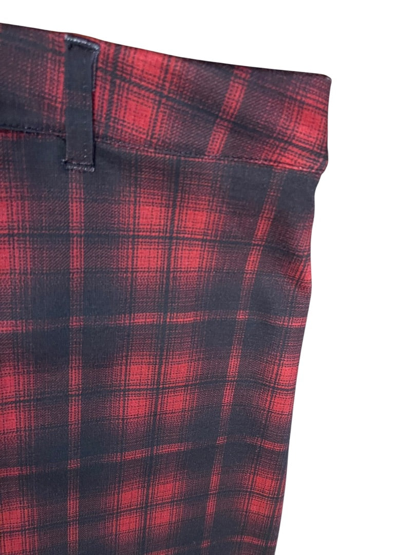 3X Maurices Stretch Plaid Skirt Pockets Red & Black New