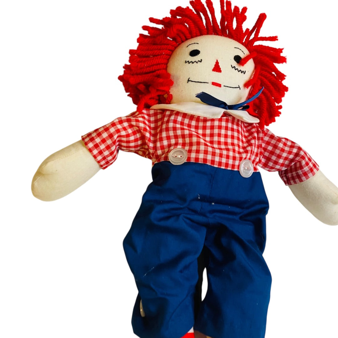 Vintage Handmade Raggedy Andy Rag Doll 15" Classic
