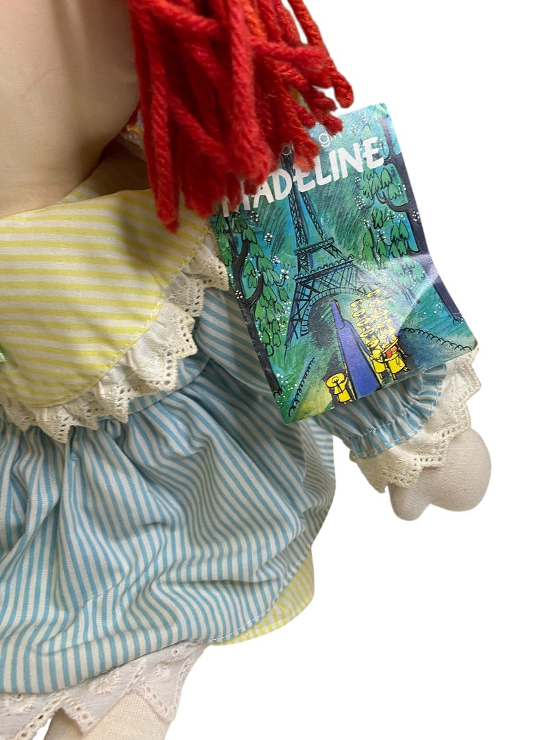 1990 Madeline by Eden 18" Rag Cloth Doll with Tags Blue Yellow Dress