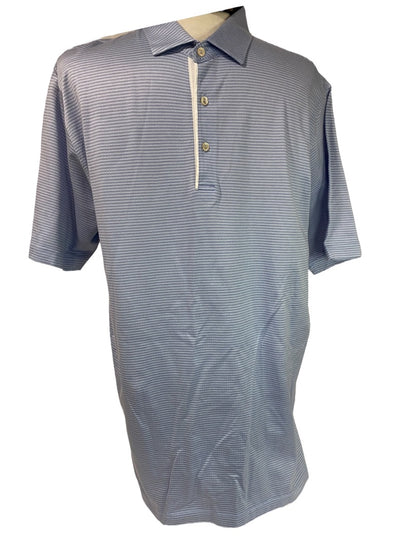 XL Peter Millar Mens Golf Polo Shirt Light Purple Microprint Cotton