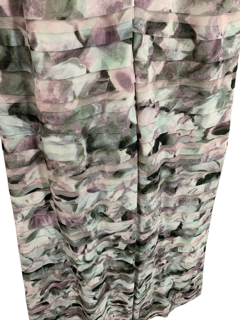 XXS BCBG Max Azria Erika Tulle Tiered Gown Dress Watercolor