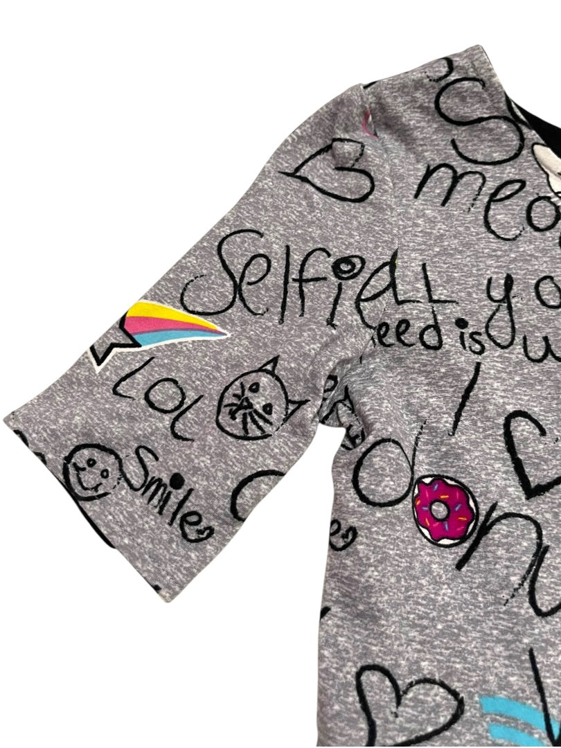 Size 8 Emily West Girls Reversible Tshirt Dress Polka Dot Graphic