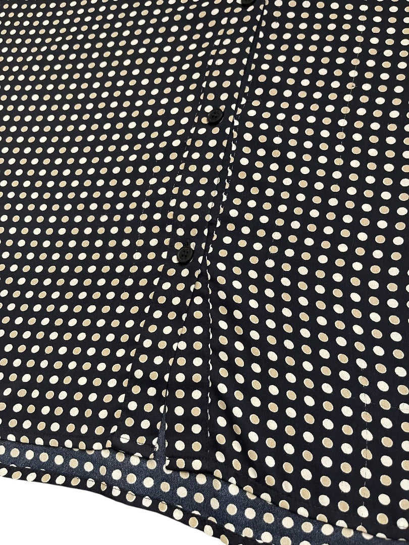 Size 16 Jones New York Womens Button Up Polka Dot Sleeveless Blouse Shirt