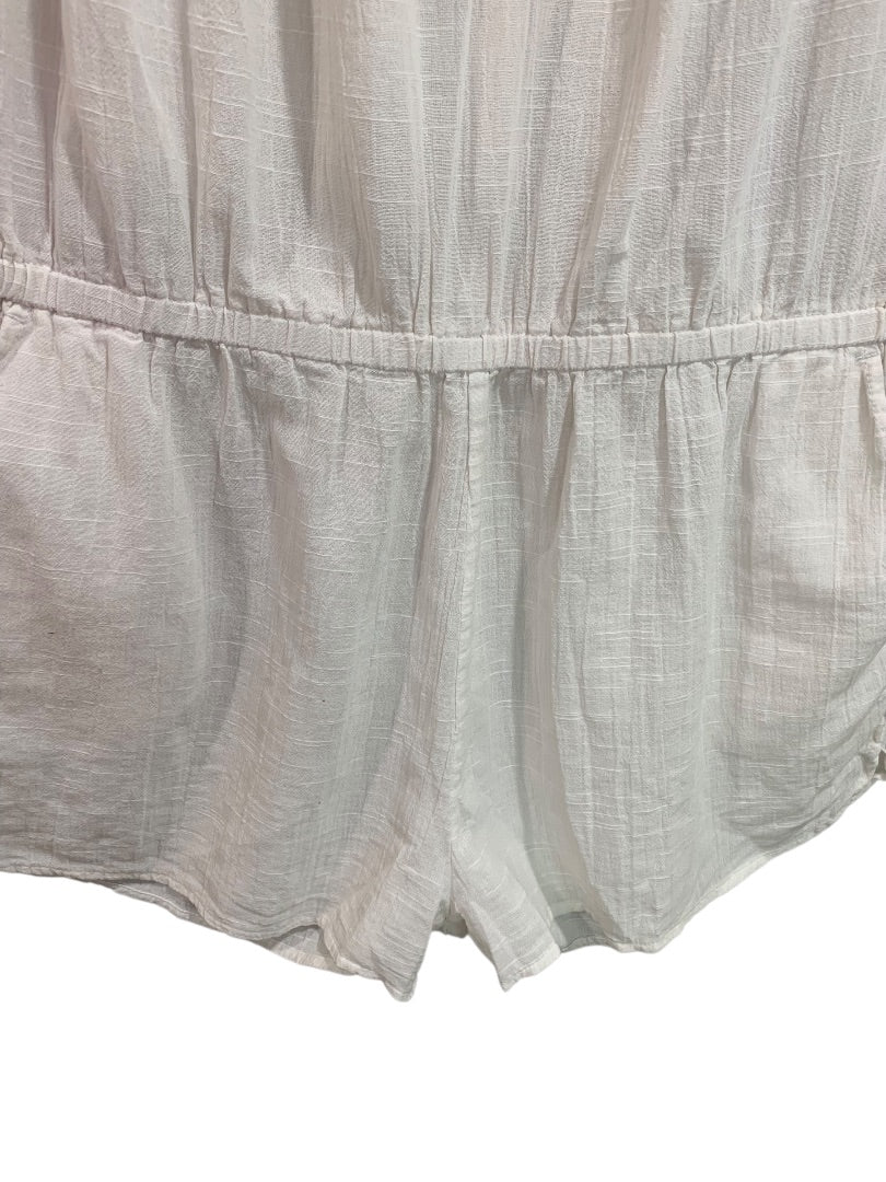 Medium J.Crew Womens Embroidered Beach Romper Cotton Sheer G6587