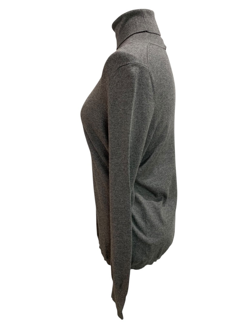 Medium Talbots Womens Gray Turtleneck Sweater Cotton Blend