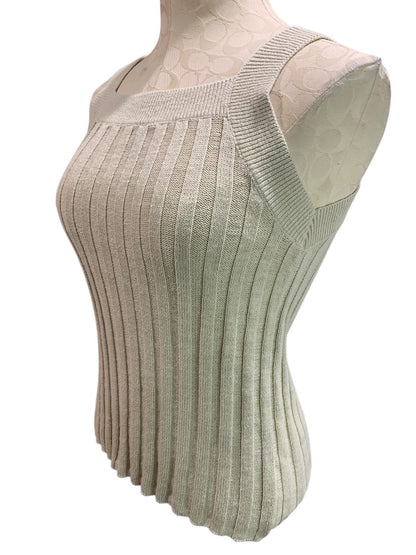 XS Loft Womens Tan Sweater Ribbed Sleeveless