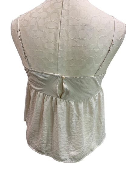 Small American Eagle Tan Shirt Spaghetti Strap Peplum Fitted Bodice