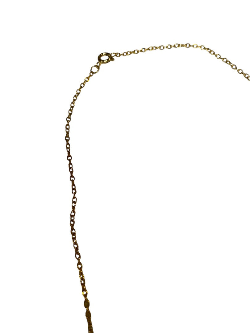 Vintage Acrylic Heart Necklace 18" Goldtone Chain 21mm Pendant Spring Clasp