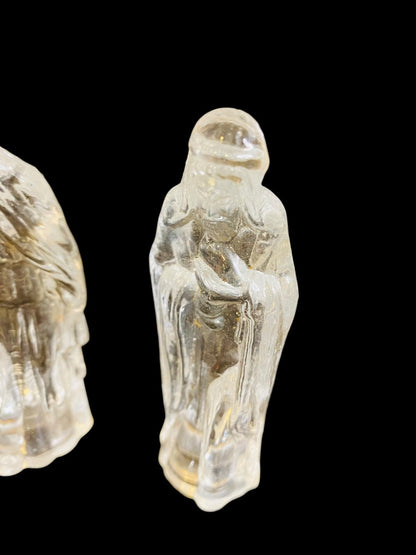 Set of 2 Glass Nativity Replacement Clear Wise Men 4"