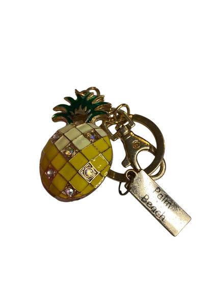 Set of 3 Key Rings Keychains Wristlet Pineapple Turtle Palm Beach