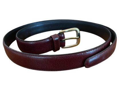 Size 36 Henry Grethel Leather Belt Goldtone Hardware .75" Width Burgundy