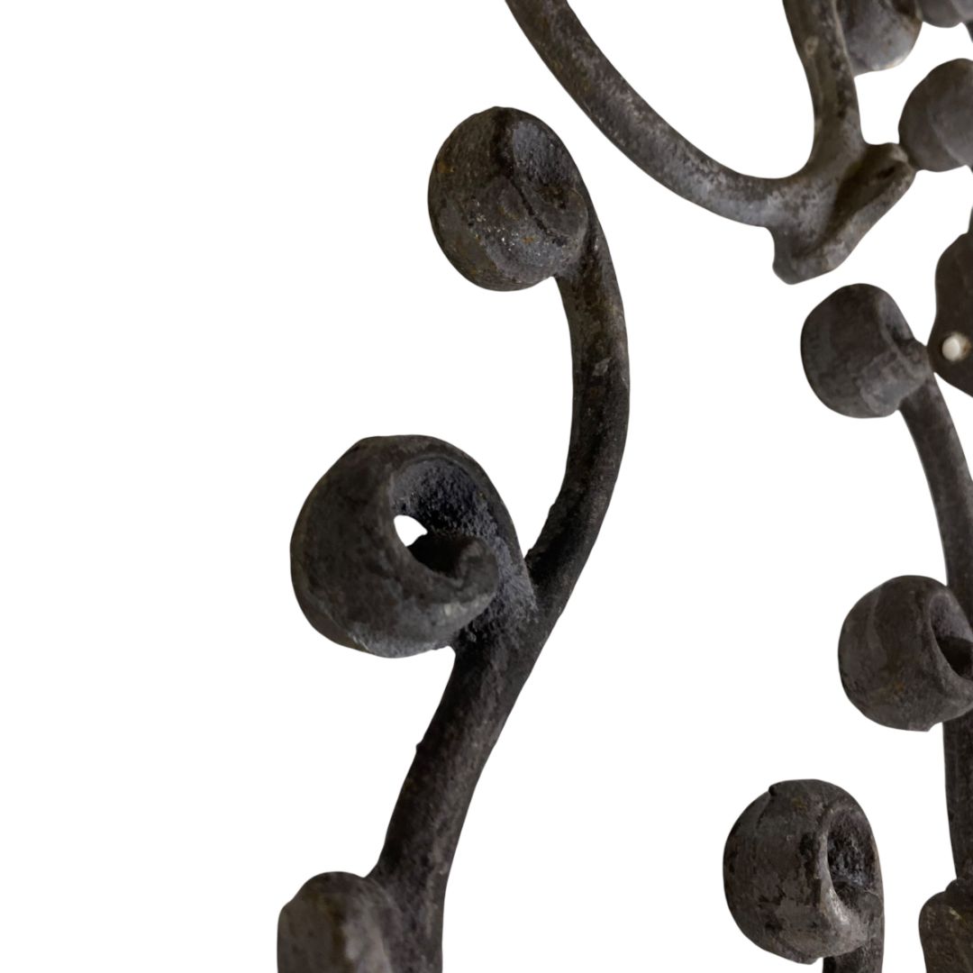 Set of 4 Hat Coat Hooks Vintage Scrolled Design Distressed Wall Hanging