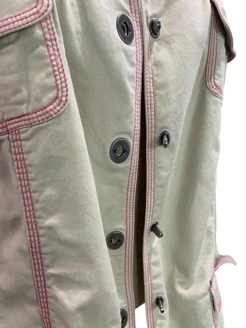 XL (16/18) Additions by Chicos Tan Contrast Stitch Cuff Jacket Womens